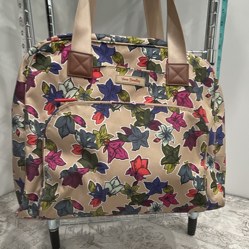 Vera Bradley Go Anywhere Carry On Laptop Bag Falling Leaves Floral Travel Tote